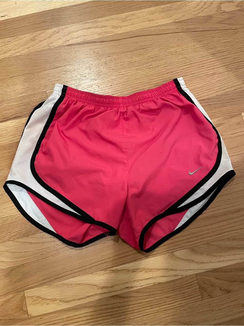 Nike Women's Hot Pink Athletic Shorts with White and Black Trim